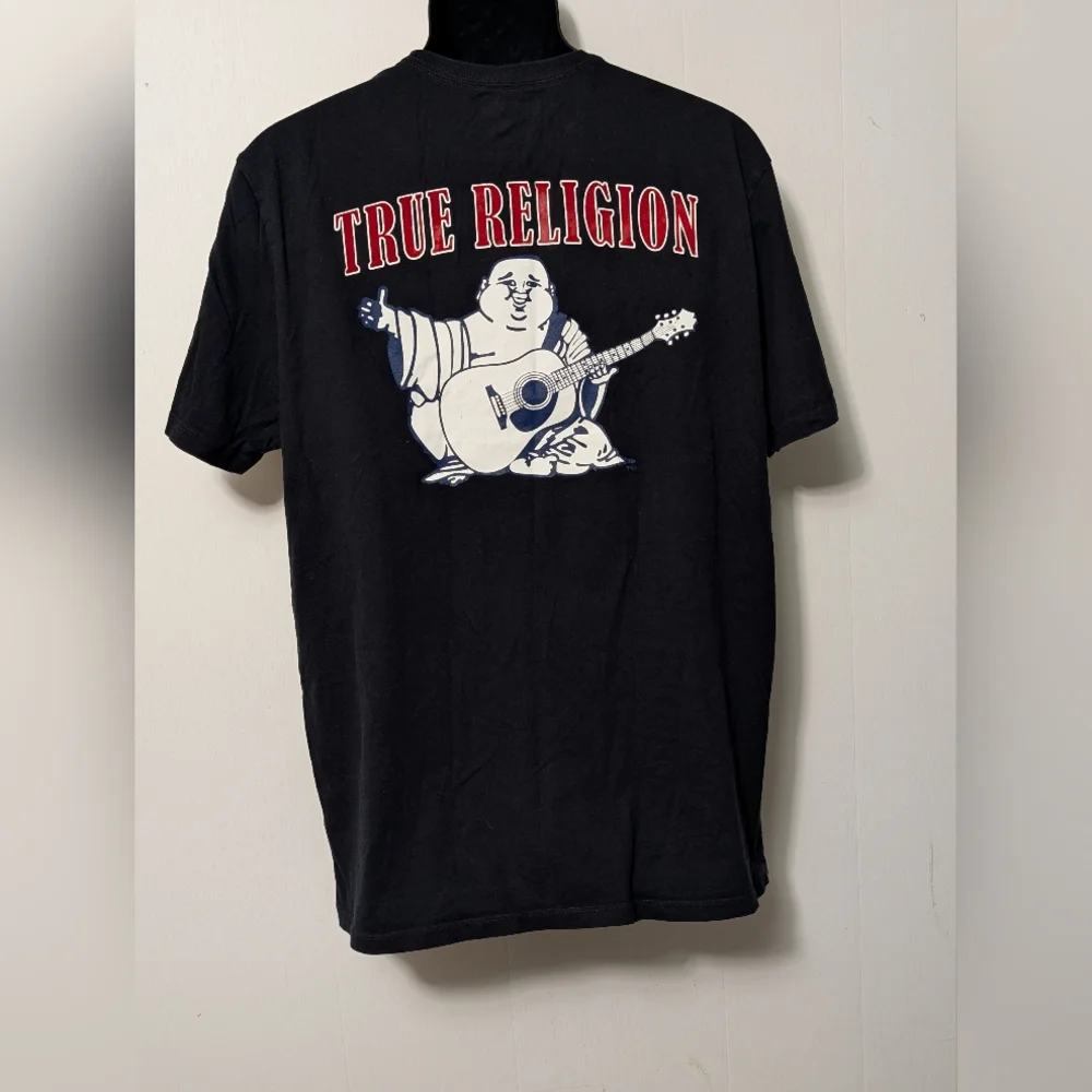 Men's Classic Logo True Religion Black T Shirt Size XL